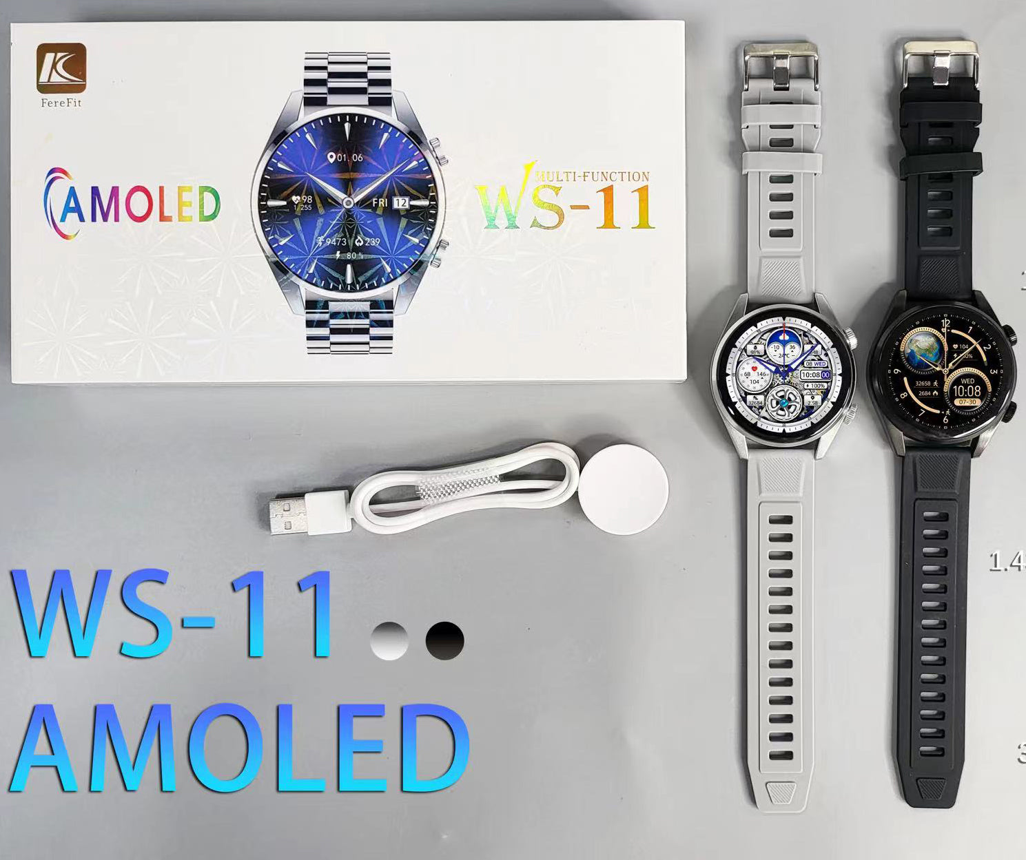 WS-11 1.43" Smart sat AMOLED okrugli ekran BT poziv sat za sport Praćenje otkucaja srca