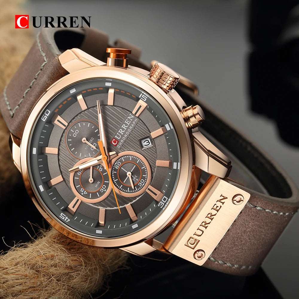 CURREN 8291 Men's Watches Quartz Movement Fashion&Casual Auto Date Leather Band Watches iTrade.si