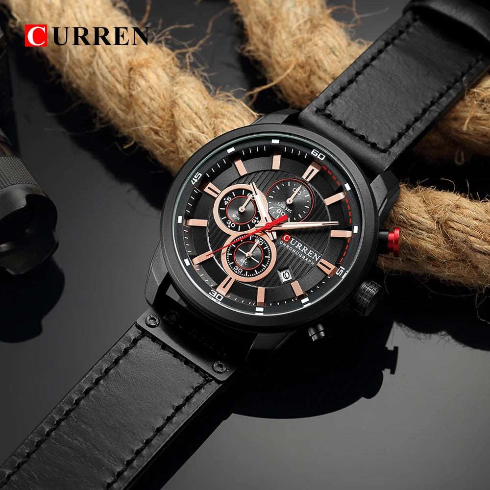 CURREN 8291 Men's Watches Quartz Movement Fashion&Casual Auto Date Leather Band Watches iTrade.si