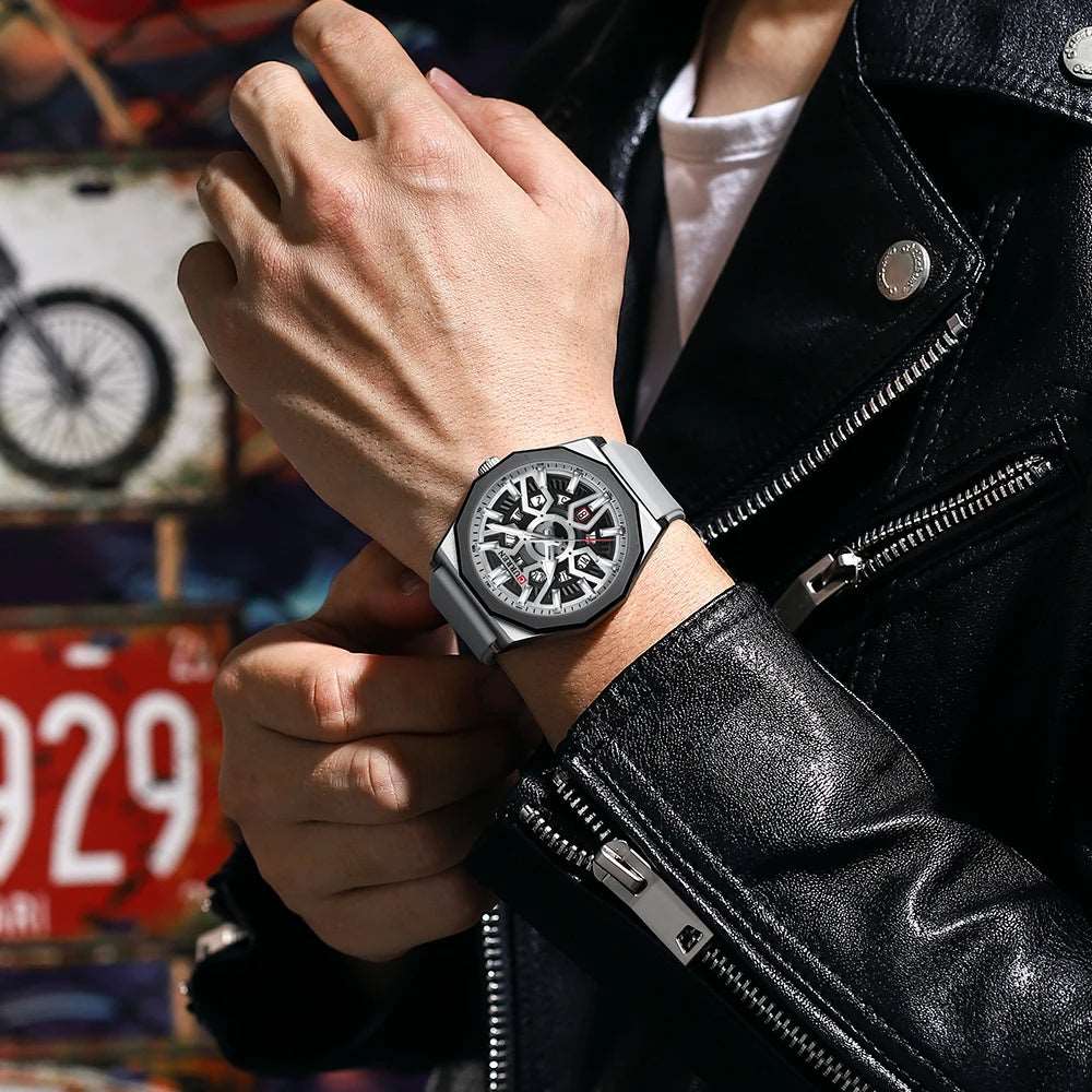 CURREN 8437 Muški Modni Sat | Silikonski Kaiš, Kvarcni Mehanizam, Auto Datum i Svetleće Kazaljke