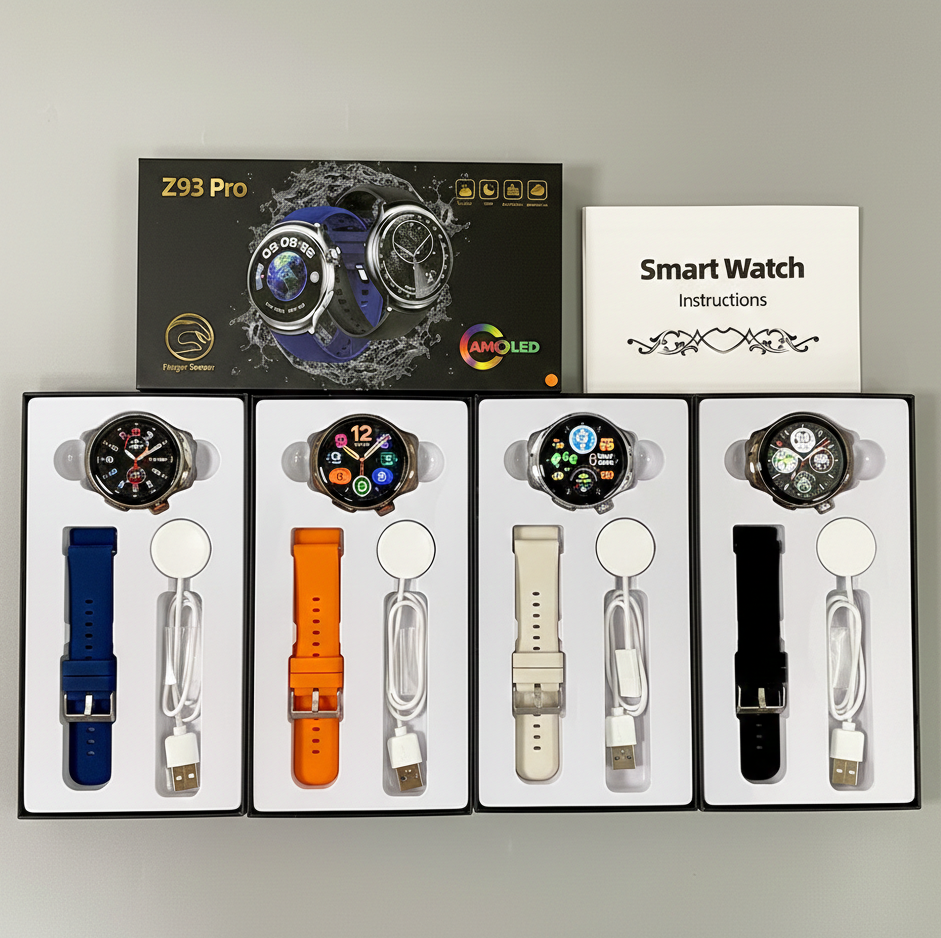 Z93 Pro Pametni Sat – 1.52” AMOLED HD Ekran, Kontrola Pokretom, Baterija od 3-7 Dana, Više Jezika, Praćenje Zdravlja i Sporta