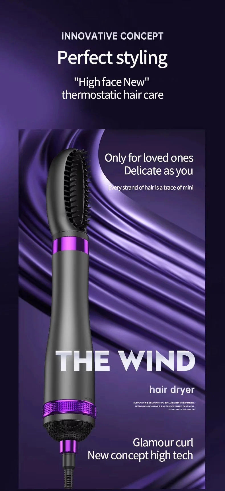 RE-2065 Professional Styler for Drying, Blow-drying, Straightening, Curling Hair - 5 in 1
