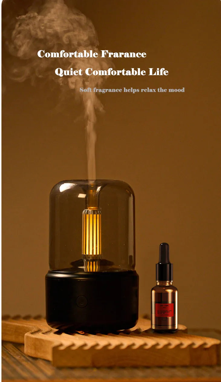 Jedinstveni Dizajn Aroma Difuzer Ovlaživač 120ml - Prijenosni USB Ovlaživač sa Svetlom za Aromaterapiju - Idealno za Automobil, Dom, Radnu Površinu