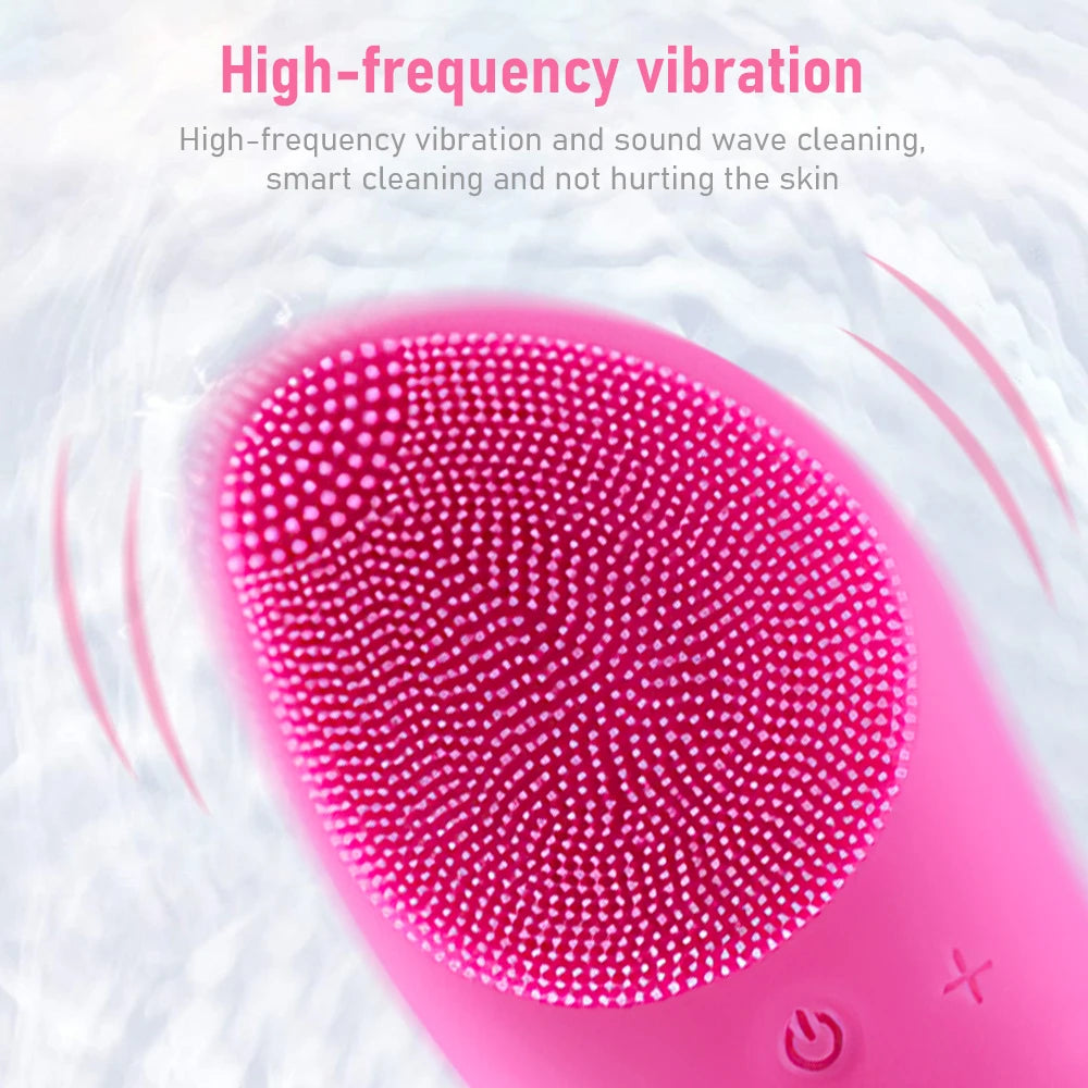 Mini Electric Facial Cleansing Brush Silicone Sonic Face Cleaner Deep Pore Cleaning Skin Massager Face Cleansing Brush Device iTrade.si