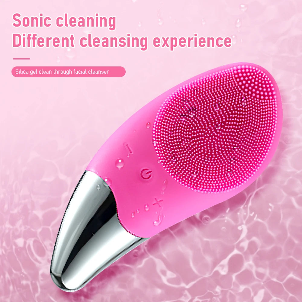 Mini Electric Facial Cleansing Brush Silicone Sonic Face Cleaner Deep Pore Cleaning Skin Massager Face Cleansing Brush Device iTrade.si
