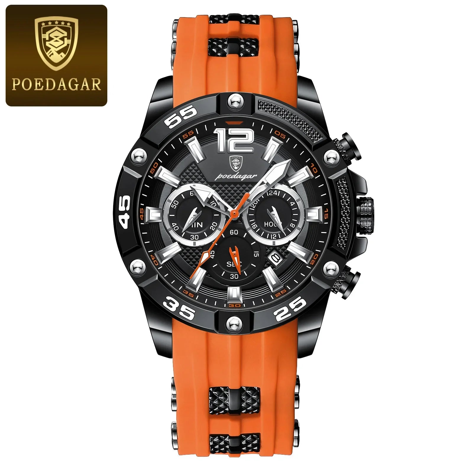 Poedagar 912 Men's Chronograph Watch | Waterproof, Luminous, Silicone Strap iTrade.si