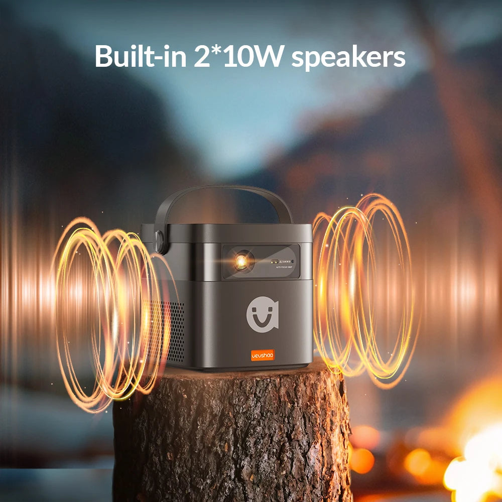 VEVSHAO V50 Portable Projector - 4K 3D, Full HD 1080P, WiFi, 15000mAh Battery