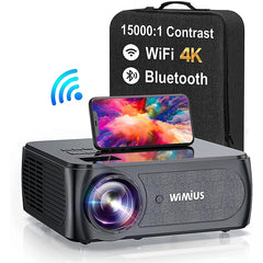 WIMIUS K8 5G WiFi Bluetooth projektor - 9500 lumena Full HD 1080P, 4K podrška, 4P/4D Keystone i zum