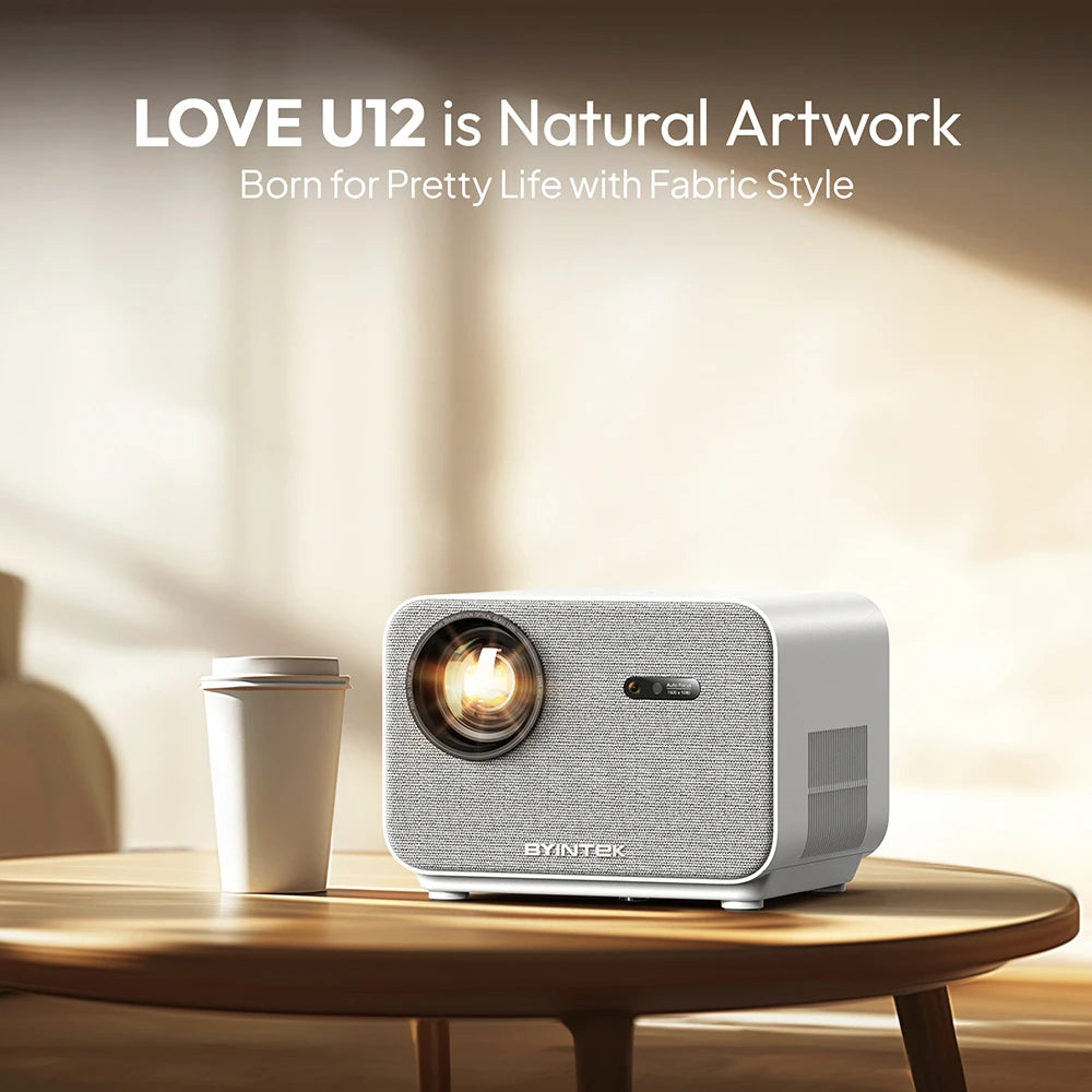 BYINTEK LOVE U12 Full HD 1080P projektor | Podrška za 4K | 800 ANSI lumena | WiFi 6 i Bluetooth 5.2 | Android kućno kino