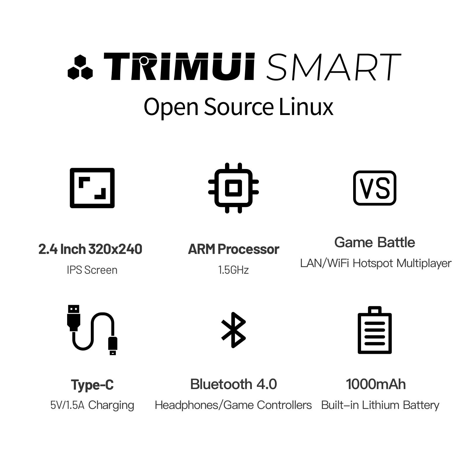 Smart Pro ručna igraća konzola - 4,96'' IPS zaslon, Linux sustav, joystick, RGB osvjetljenje, retro player za video igre 