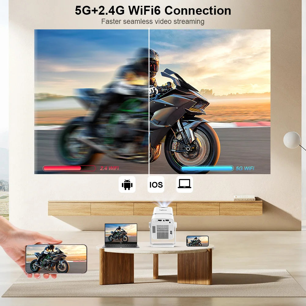 ThundeaL TD80W mini projektor 4K Android WiFi | Full HD 1080P 3D prijenosni projektor za kućno kino za sastanke i filmove