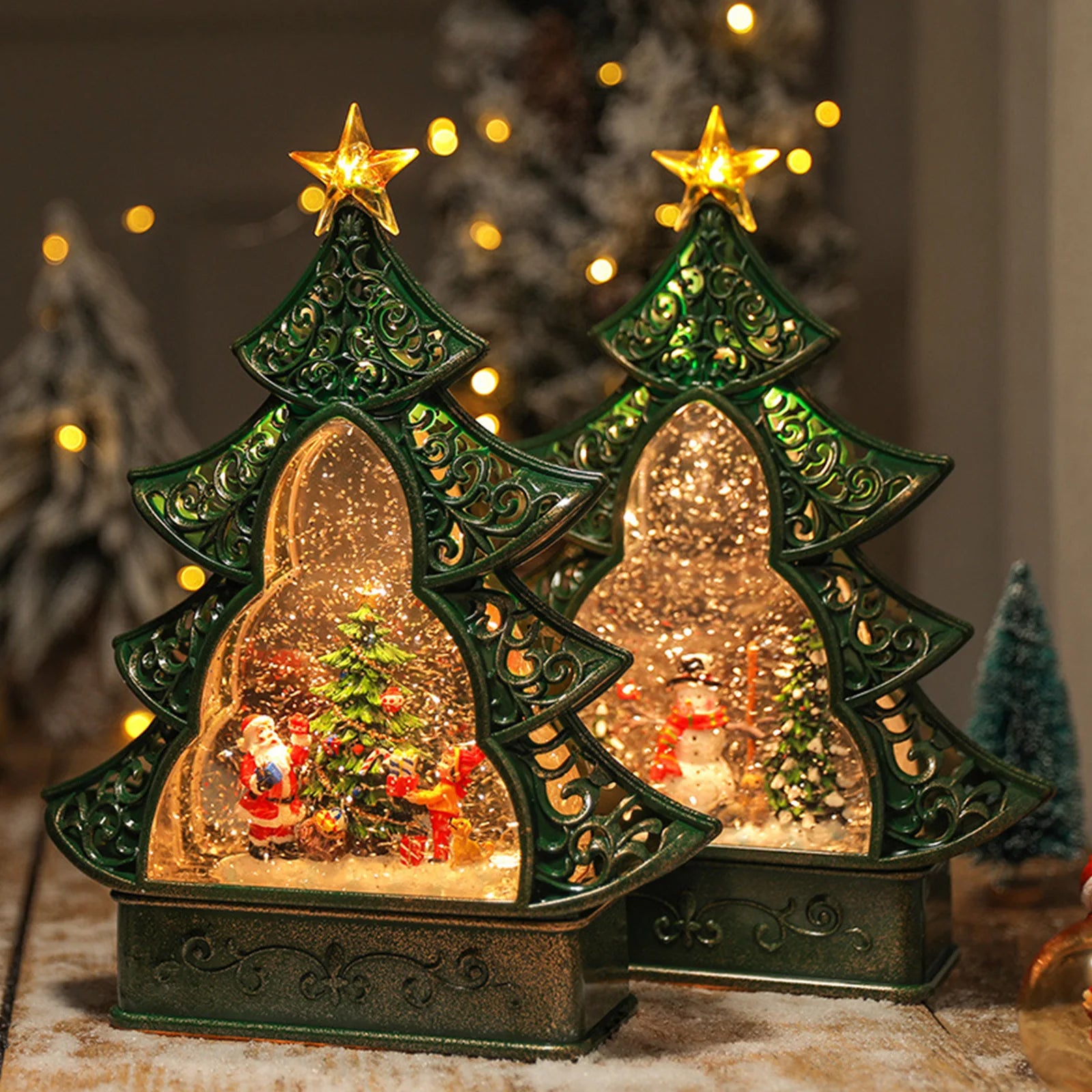 Kristalna Svetla za Dekoraciju Božićnog Drveta sa Zvezdom na Baterije - Ukras za Dom sa 8 Božićnih Pesama i Kreativnim Stolom, Originalni Božićni Pokloni i Dekoracija