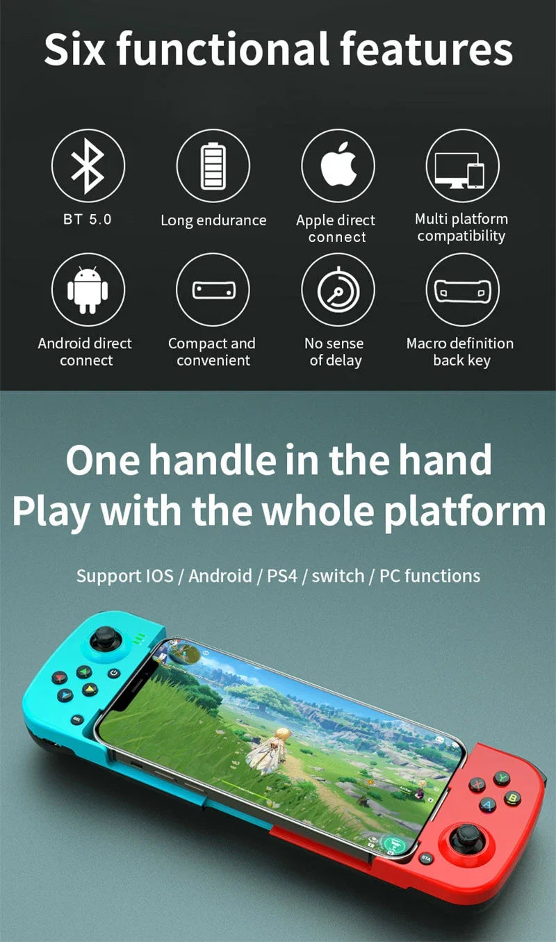 Bežični BT 5.0 rastezljivi kontroler za igre za mobilni telefon Android IOS Gamepad Joystick Eat Chicken Gamepad za PS4 Switch PC