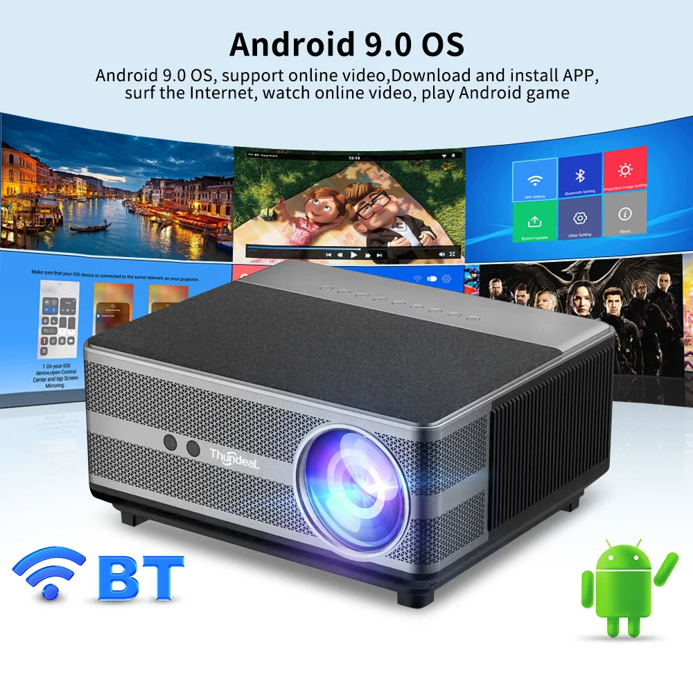 ThundeaL TD98 Full HD izvorni 1080P WiFi LED projektor - 2K/4K video, Android, Beamer za kućno kino