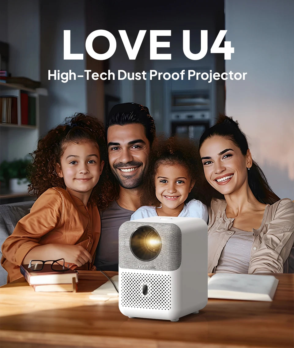 BYINTEK LOVE U4 Smart Mini projektor za kućno kino 4K 1080P Video Android WIFI za Smartphone Kino 