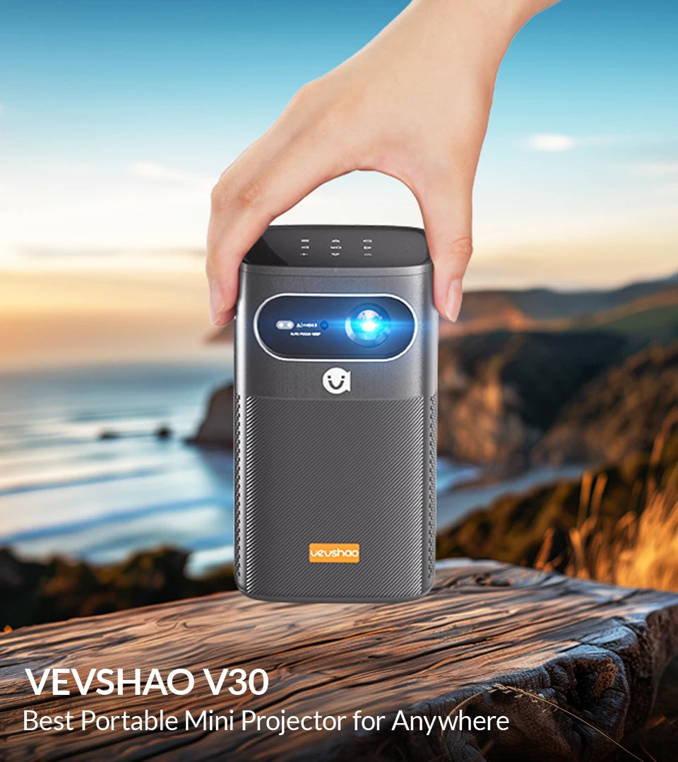 VEVSHAO V30 3D Projector - 4K Smart Android Portable Home Theater