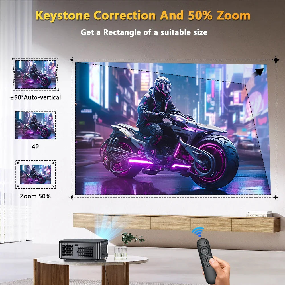 XIWBSY Full HD 1080P Projector 25000Lumens Wifi6 8K Android Projector 3D Smart Home Theater Cinema Proyector Outdoor Beamer