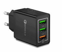 Brzi Punjač sa 3 USB Porta QC 3.0 za Najbrže Punjenje do 80%