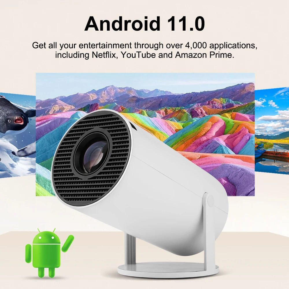 Mini projektor HY300 Pro Android 11 HD 720p WiFi 260 ANSI