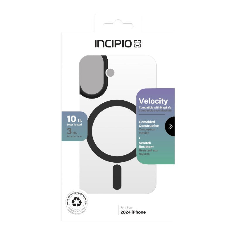 Incipio Velocity MagSafe - futrola za iPhone 16 (prozirna / crna)