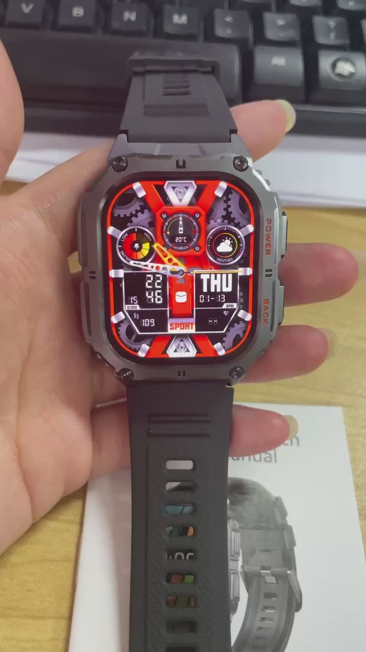 K61 Pro Pametni Sat | 1.96″ AMOLED Ekran, Bluetooth Muzika, Kompas, 380mAh Baterija