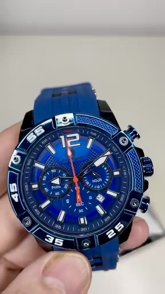 POEDAGAR 912 Muški Hronografski Sat | Vodootporan, Luminiscentne kazaljke, Silikonski kaiš