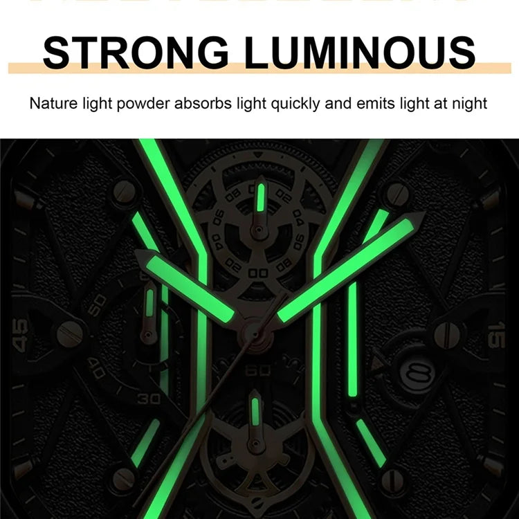 POEDAGAR 922 Men's Chronograph Square Watch: A Fusion of Elegance and Precision in Timekeeping iTrade.si